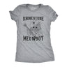 Womens Rhinestone Meowboy T Shirt Funny Cute Kitten Cowboy Novelty Tee For Ladies