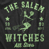 Womens The Salem Witch All Stars T Shirt Funny Halloween Witches Baseball Team Tee For Ladies