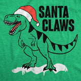 Womens Santa Claws T Shirt Funny Xmas Dino T Rex Joke Tee For Ladies