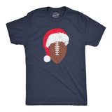 Mens Santa Football T Shirt Funny Xmas Lovers Foot Ball Season Tee For Guys