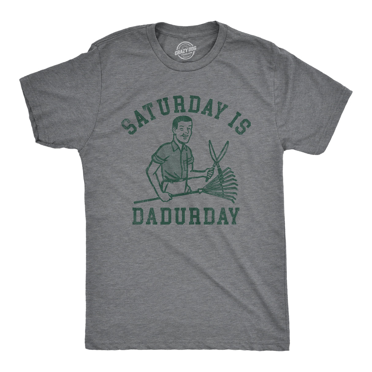 Mens Saturday Is Dadurday T Shirt Funny Housework Yard Lawn Care Dad Joke Tee For Guys