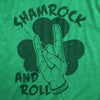 Mens Shamrock And Roll T Shirt Funny St Pattys Day Clover Rocker Music Fan Tee For Guys