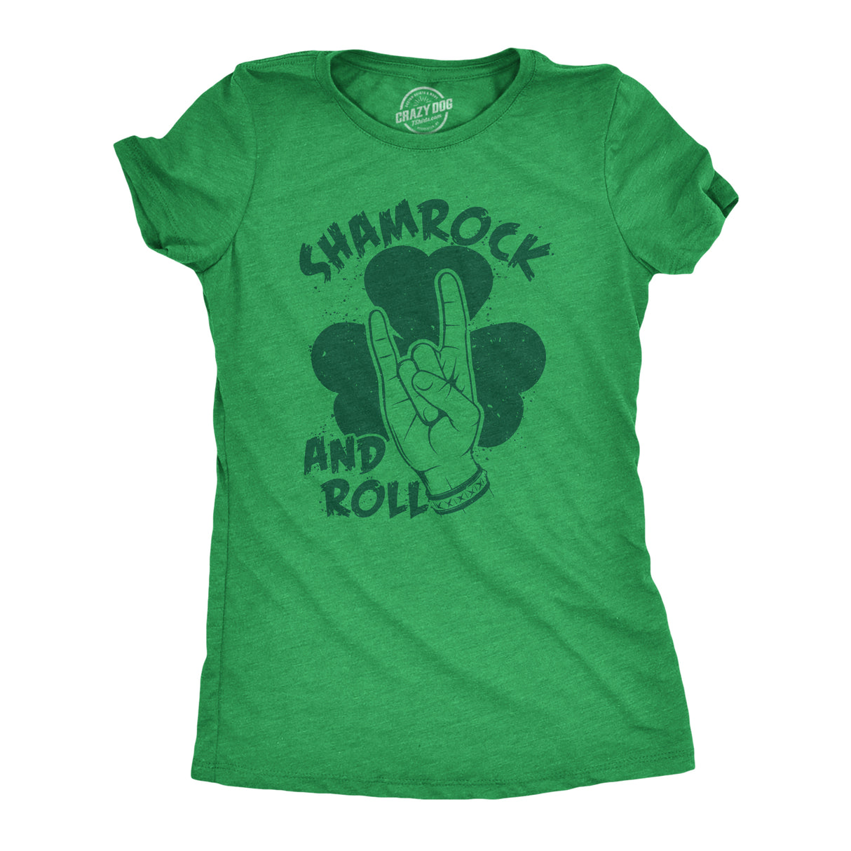 Womens Funny T Shirt Shamrock And Roll St Patricks Day Graphic Tee For Ladies