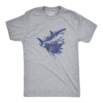 Mens Shark Ink Splatter T Shirt Funny Awesome Shark Week Lovers Tee For Guys