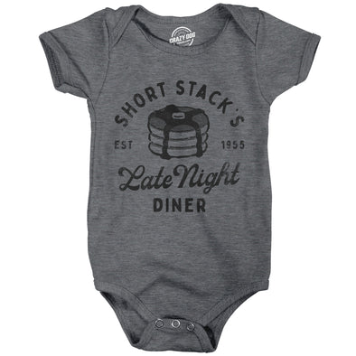Short Stacks Late Night Diner Baby Bodysuit Funny Breakfast Joke Jumper For Infants