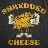 Mens Shredded Cheese T Shirt Funny Cheesy Buff Workout Joke Tee For Guys