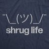 Mens Shrug Life T Shirt Funny Shrugging Text Emoji Meme Tee For Guys