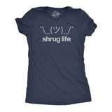 Womens Shrug Life T Shirt Funny Shrugging Text Meme Tee For Ladies