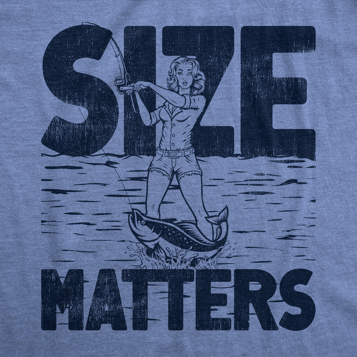 Mens Size Matters T Shirt Funny Fishing Lovers Huge Catch Joke Tee for Guys