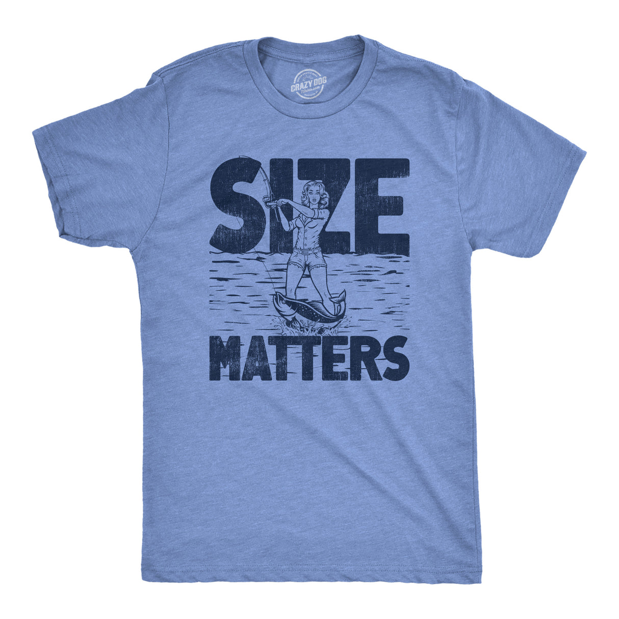 Mens Size Matters T Shirt Funny Fishing Lovers Huge Catch Joke Tee for Guys