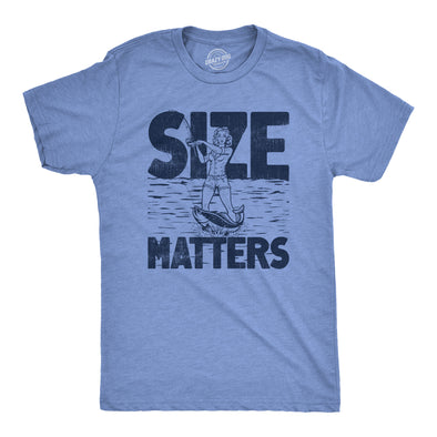 Mens Size Matters T Shirt Funny Fishing Lovers Huge Catch Joke Tee