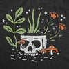 Womens Skull Flowers T Shirt Funny Spooky House Plant Horticulture Lovers Tee For Ladies