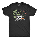 Mens Skull Flowers T Shirt Funny Spooky House Plant Horticulture Lovers Tee For Guys