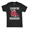 Mens Sleigh The Patriarchy T Shirt Funny Xmas Rebellious Santa Claus Music Joke Tee For Guys