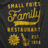 Toddler Small Fries Family Restaurant T Shirt Funny Diner Joke Tee For Kids
