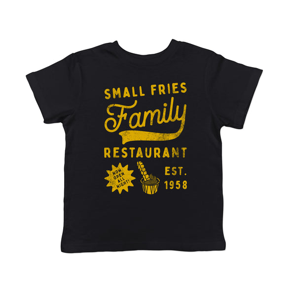 Toddler Small Fries Family Restaurant T Shirt Funny Diner Joke Tee For Kids