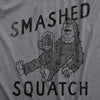 Mens Smashed Squatch T Shirt Funny Drunk Big Foot Sasquatch Beer Drinking Joke For Guys