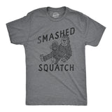 Mens Smashed Squatch T Shirt Funny Drunk Big Foot Sasquatch Beer Drinking Joke For Guys