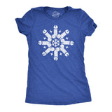 Womens Snowflake Dicks T Shirt Funny Adult Winter Penis Joke Tee For Ladies