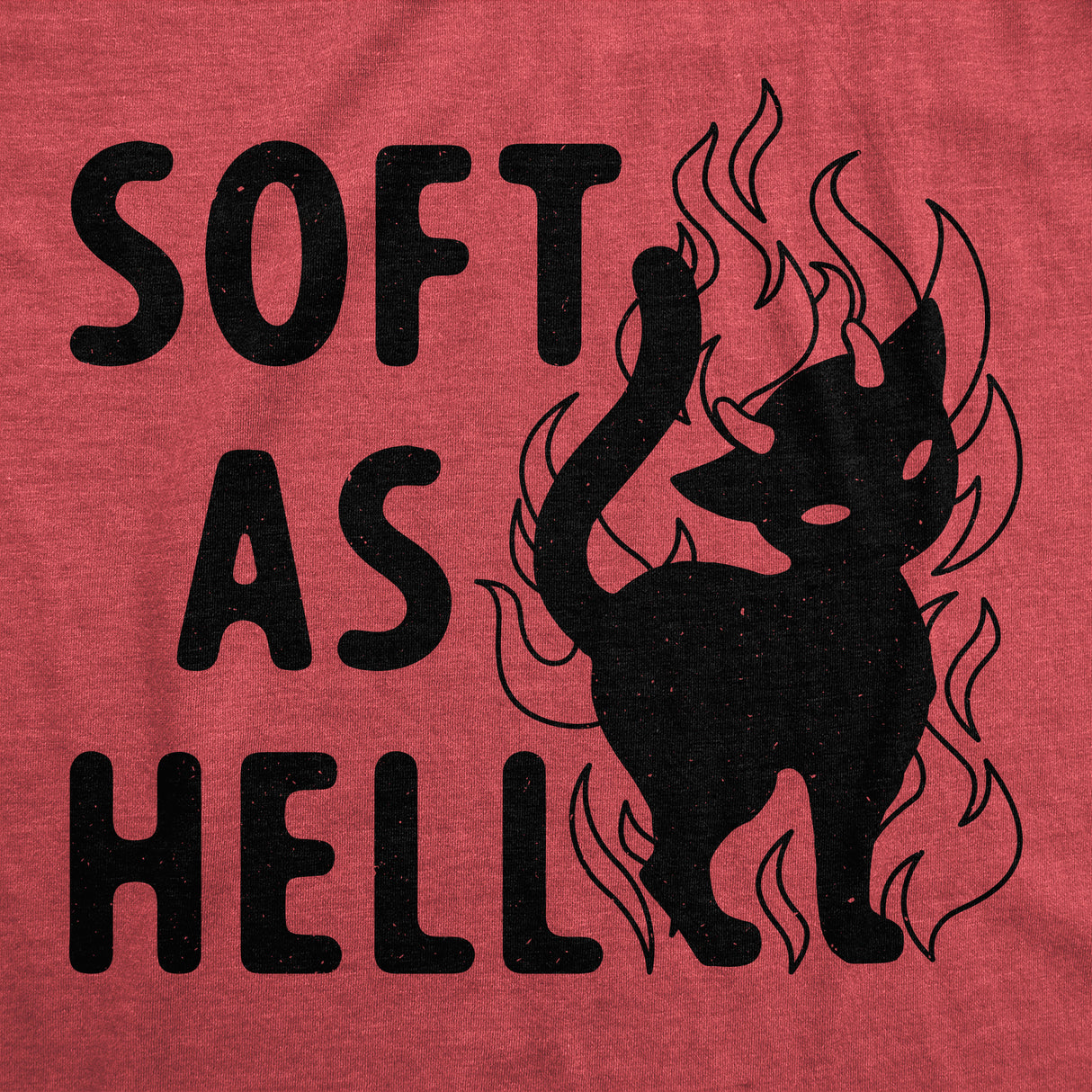 Mens Soft As Hell T Shirt Funny Evil Devil Kitten Tee For Guys