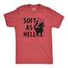 Mens Soft As Hell T Shirt Funny Evil Devil Kitten Tee For Guys