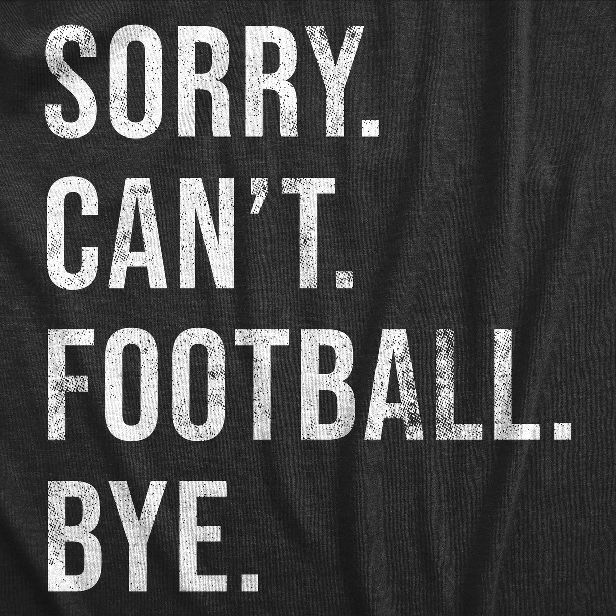 Mens Sorry Cant Football Bye T Shirt Funny Gridiron Season Lovers Tee for Guys