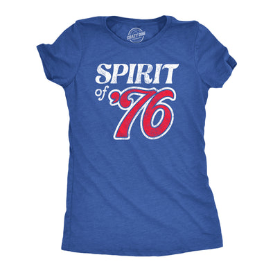 Womens Spirit Of 76 T Shirt Funny Fourth Of July Party Patriotic 1776 Tee For Ladies