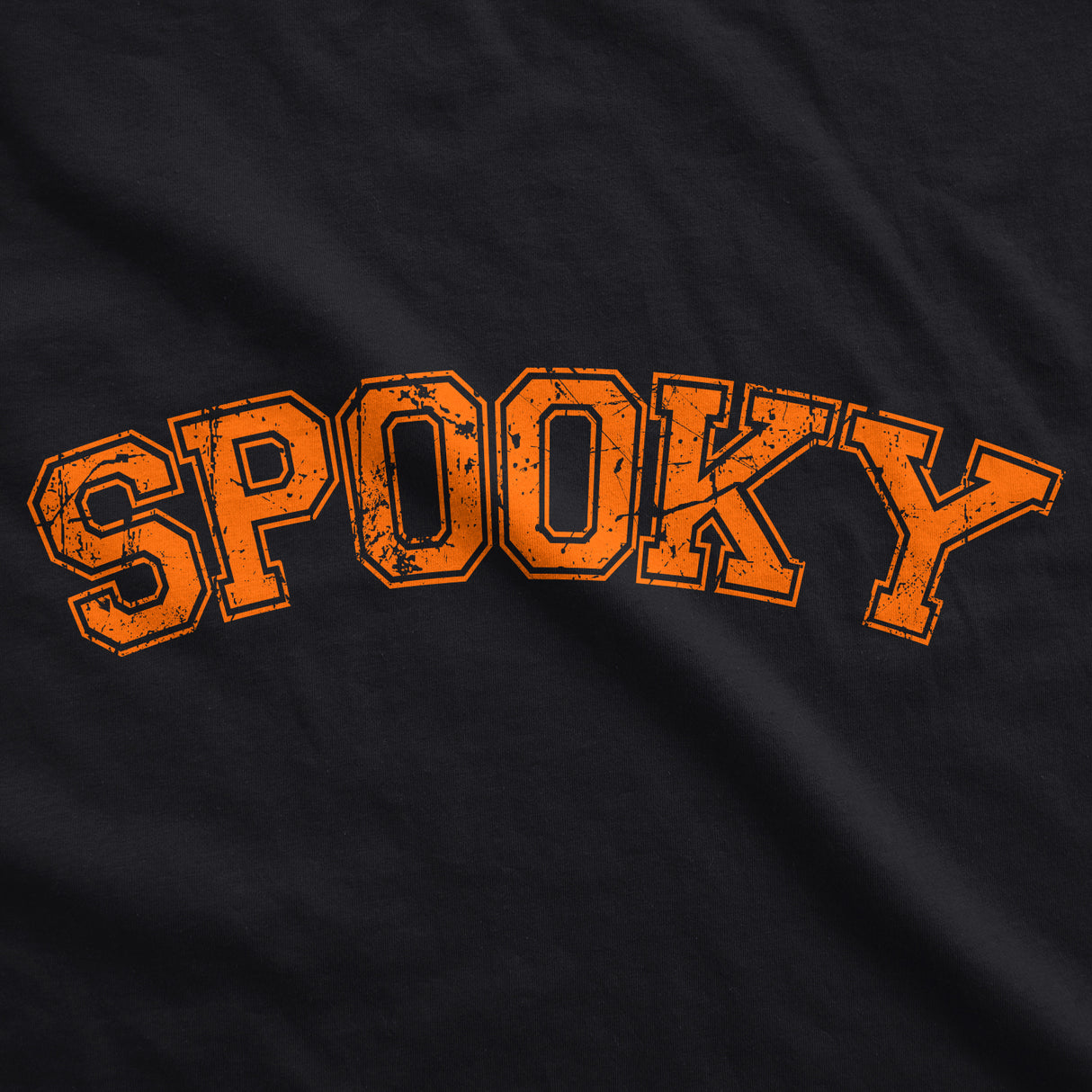 Spooky Crewneck Sweatshirt Funny Halloween Varsity Lettering Joke Longsleeve Sweater