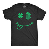 Mens St Pat Smile T Shirt Funny Saint Pattys Day Parade Smiling Face Tee For Guys