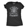 Womens Staring Contest Champion T Shirt Funny Mythical Medusa Joke Tee For Ladies