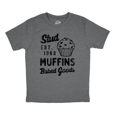 Youth Stud Muffins Baked Goods T Shirt Funny Bakery Joke Tee For Kids