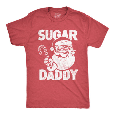 Mens Sugar Daddy T Shirt Funny Xmas Santa Claus Candy Cane Joke Tee For Guys