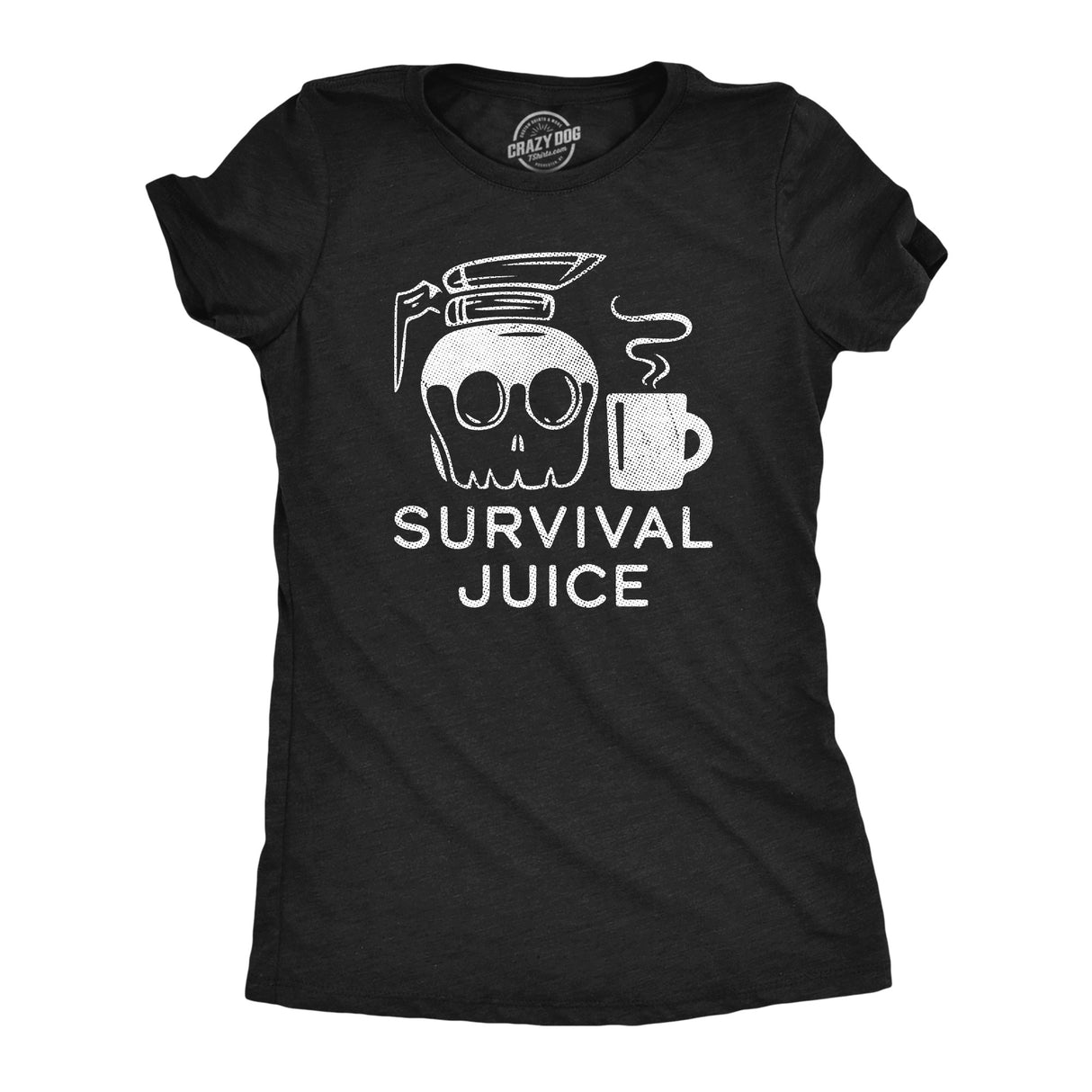 Womens Survival Juice T Shirt Funny Caffiene Coffee Addicts Tee For Ladies