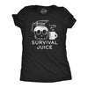 Womens Survival Juice T Shirt Funny Caffiene Coffee Addicts Tee For Ladies