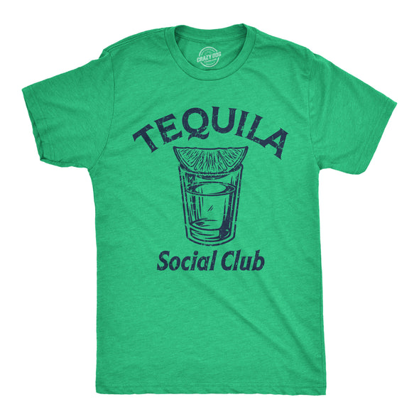 Mens Tequila Social Club T Shirt Funny Liquor Shot Drinking Lovers Tee For Guys