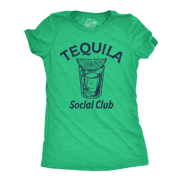 Womens Tequila Social Club T Shirt Funny Liquor Shot Drinking Lovers Tee For Ladies