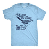 Mens The Early Bird Gets The Worm But The Late Riser Gets Sleep T Shirt Funny Saying Joke Tee for Guys
