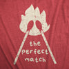 Womens The Perfect Match T Shirt Funny Valentines Day Hot Couple Tee For Ladies