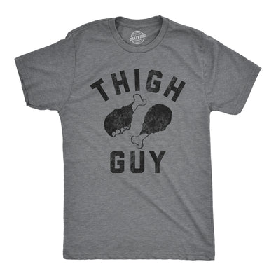 Mens Thigh Guy T Shirt Funny Thanksgiving Dinner Turkey Leg Joke Tee For Guys