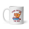 Think Outside The Box Mug Funny Kitty Litter Kitten Poop Joke Cup-11oz