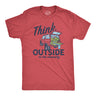 Mens Think Outside No Box Necessary Funny Camping Vintage Car Trunk T shirt