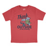 Youth Think Outside T Shirt Funny Cool Outdoors Nature Camping Lovers Tee For Kids