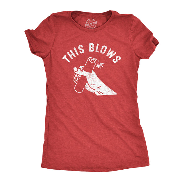 Womens This Blows T Shirt Funny Fourth Of July Dangerous Fireworks Joke Tee For Ladies