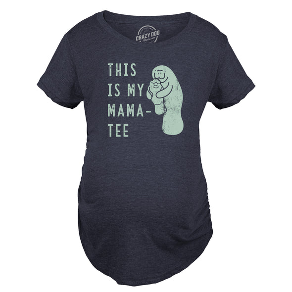 Maternity This Is My Mama Tee T Shirt Funny Cute Manitee Mom And Baby Pregnancy Top For Ladies