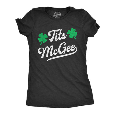 Womens Tits McGee T Shirt Funny St Pattys Day Parade Boobs Adult Humor Tee For Ladies