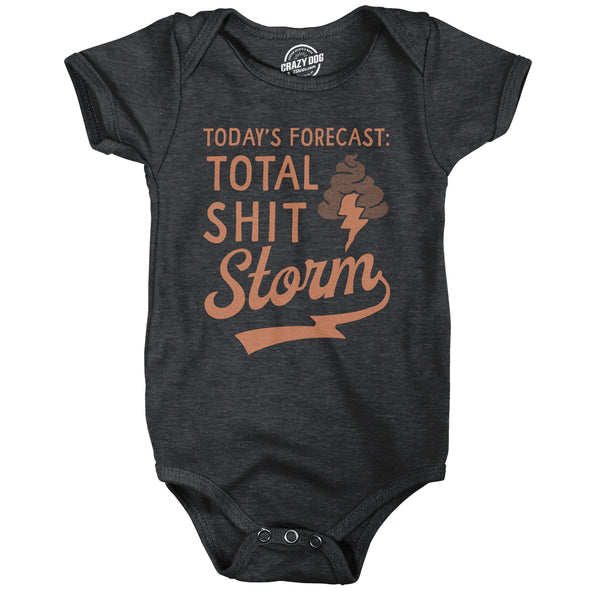 Todays Forecast Total Shit Storm Baby Bodysuit Funny Weather Poop Joke Jumper For Infants
