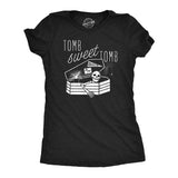 Womens Tomb Sweet Tomb T Shirt Funny Halloween Spooky Skeleton Coffin Grave Joke Tee For Ladies