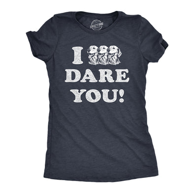 Womens I Triple Dog Dare You T Shirt Funny Puppy Pet Lovers Joke Tee For Ladies