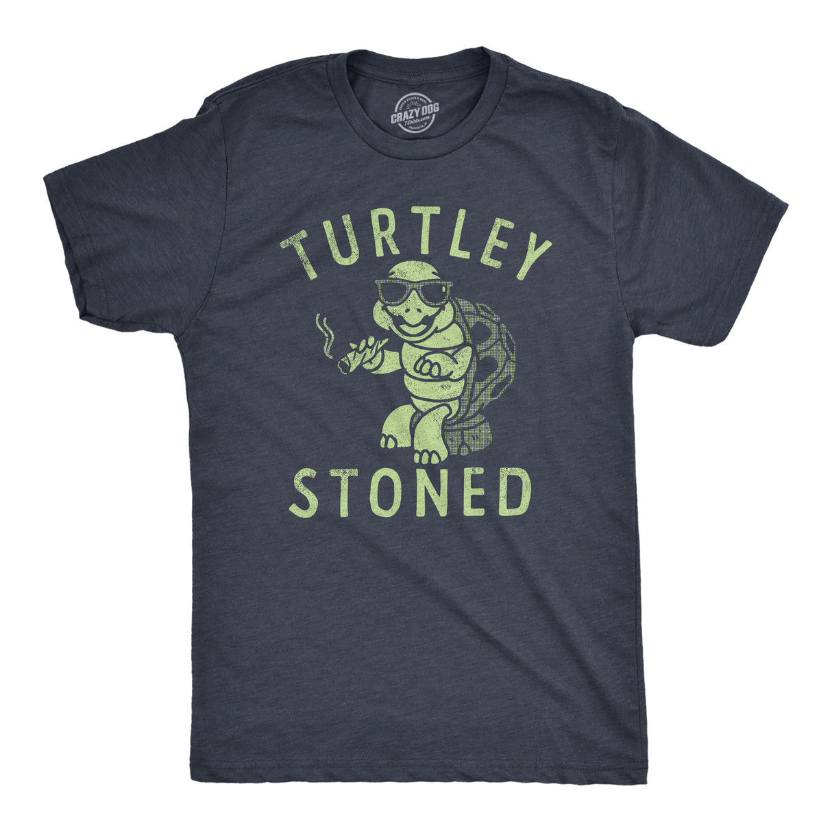 Mens Turtley Stoned T Shirt Funny 420 Joint Smoking Turtle Joke Tee For Guys