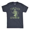 Mens Turtley Stoned T Shirt Funny 420 Joint Smoking Turtle Joke Tee For Guys